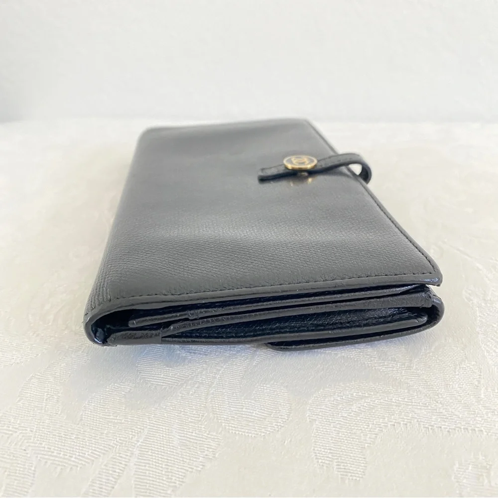 Chanel black leather wallet
